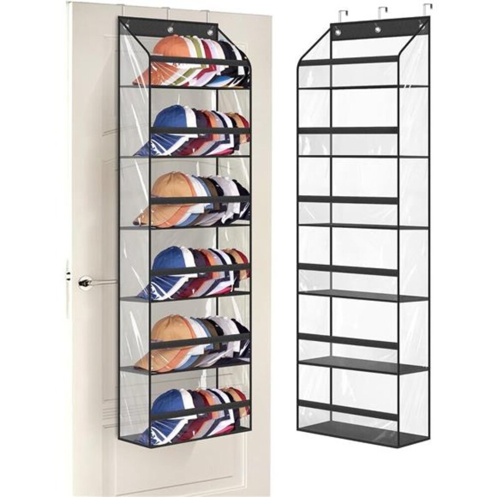 Clear Over The Door Hat Racks for Baseball Caps, Large Holds up to 72